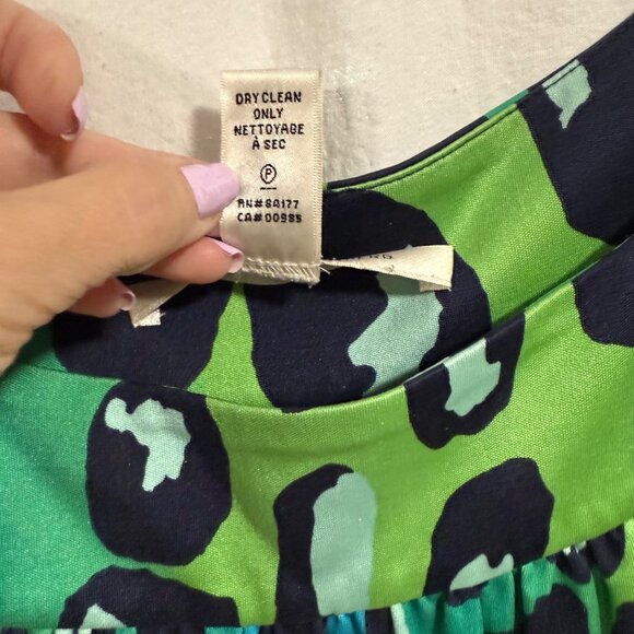 Diane Von Furstenberg Blue Green‎ Silk Blend Leopard Print Blouse Size 6 - Picture 3 of 9